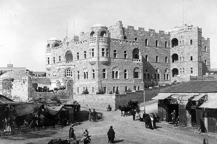 New German School Building outside the City near Damascus Gate. Jerusalem, Syria