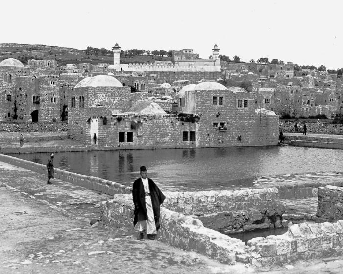 Syria.  Hebron.  Abraham's Pool;  the Haram with Its Two Minarets