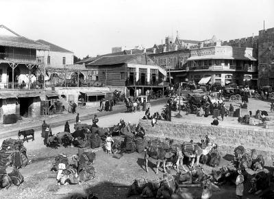 Syria.  Jerusalem.  Scene near Jaffa Gate, from the Terrace by the West Wall