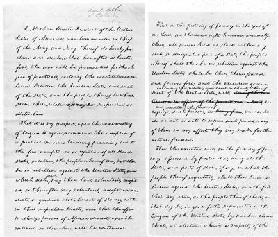 Civil War. Preliminary Emancipation Proclamation, Pages 1 and 2