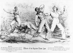 Civil War. Effects of the Fugitive Slave Law, Cartoon from Newspaper