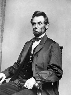 Abraham Lincoln. Seated Figure in Photograph