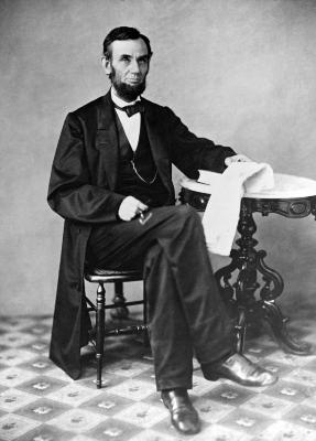 Abraham Lincoln. Full Figure Seated Photograph