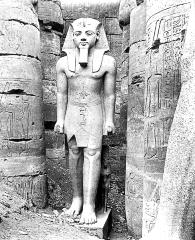 Luxor, Egypt - Colossal Statue of Rameses II Court of Rameses II, Temple of Luxor, about 1896