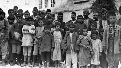 Armenian Refugees temporarily housed in a convent, Jerusalem, Palestine