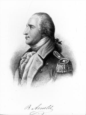 Portrait of General Benedict Arnold, from etching by H.B. Hall after painting by Tate. Drowne Coll.