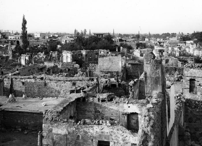 General view of ruins of Armenian houses, Destroyed in massacre of April 16-17, 1909