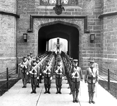 Military Training. Company of Cadets Forming for Infantry Drill. U. S. Military Academy, West Point