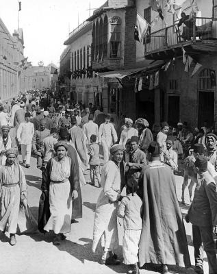 Mesopotamia.  Bagdad.  Jews and Moslems in the Principal Street