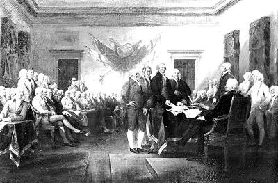 American Revolution. Signing of the Declaration of Independence.