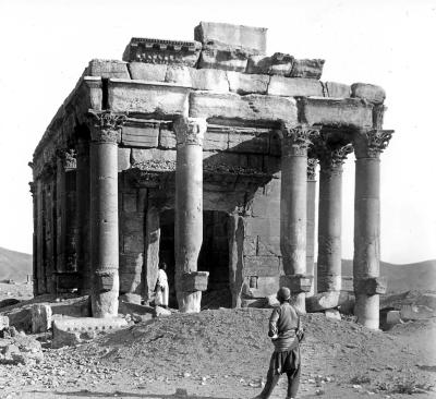 Syria.  Palmyra (Tudmur).  A small Well-preserved Temple with Porch of Six Columns