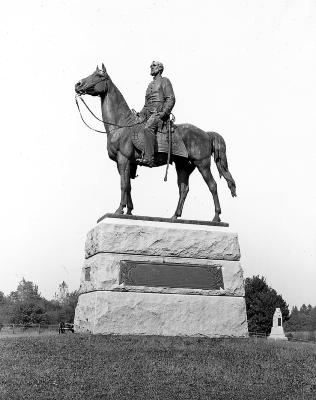 Civil War. Monument of General George G. Meade in Gettysburg