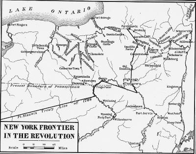 American Revolution. Map of the New York Frontier in the Revolution.