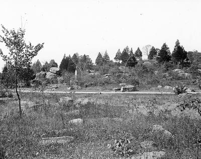 Civil War. Devil's Den Hill, Part of Slaughter Pen in Foreground of Gettysburg