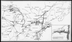 Map Showing Scope of Shipping Operation over the Inland Waterways of the Eastern United States and Canada, Tributary to the N. Y. State Barge Canal