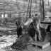 Tanning: Liming vats, removing hair. Endicott Johnson Plant, Endicott NY.