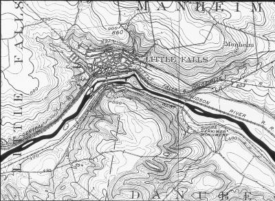 Map - Part of U.S.G.S. Map, Little Falls