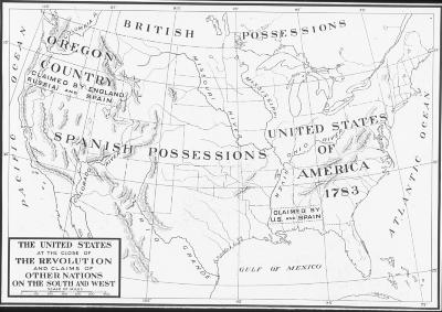 Map - United States at the Close of the Revolutionary War