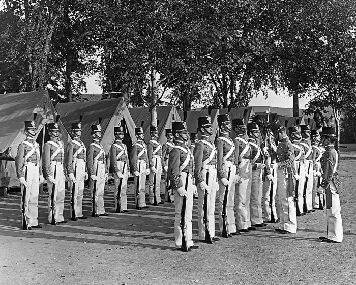 Inspection of the guard in camp