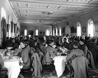 Cadets at dinner in the mess 