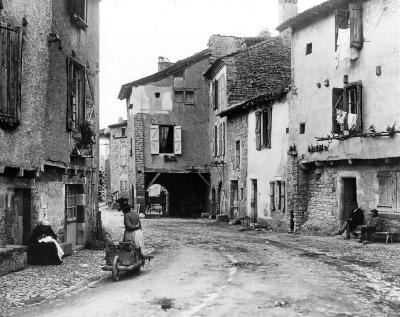 Near Albi, France - A Street of Medieval Appearance, Very Old Stone Houses, Les Cabanes