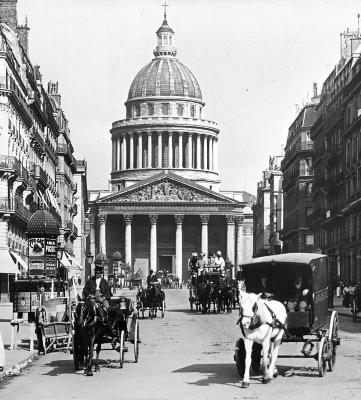 Paris, France - The Panthéon: General View as Seen Through Rue Soufflot from Near the Luxembourg Garden, About 1898