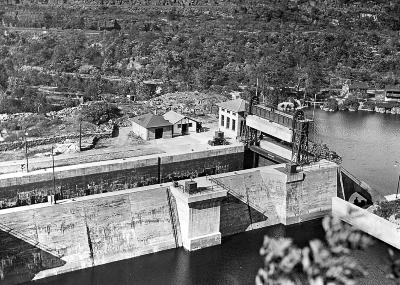 Barge Canal. Side View of Lock 17 from Hillside