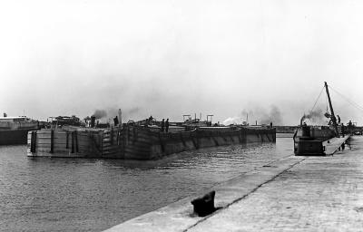 Barge Canal. Fleet of Barges at the Erie Basin