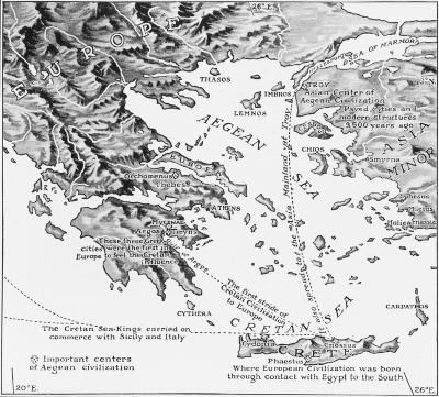 Crete, Greece and Asia Minor Showing Where European Viciliation Was Born