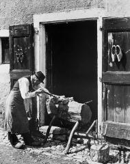 Causse Noir, France - A Sabot Maker at Work, Mayueis, About 1898