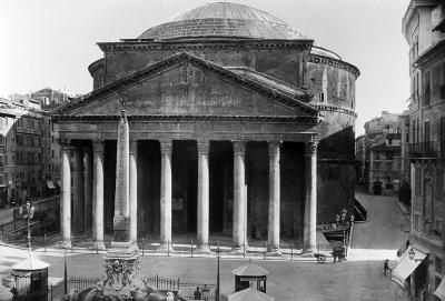 Italy.  Rome.  Pantheon, Exterior, A.D. 120-124; Obelisk