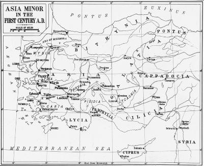 Map of Asia Minor in the First Century A.D. 