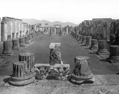 Italy.  Pompeii.  Basilica, view from the Tribunal East toward the Forum