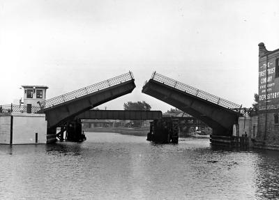 Barge Canal. Bascule Bridge Near Tonawanda