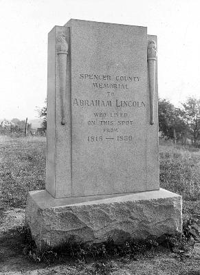 Abraham Lincoln. Spencer County Marker of Lincoln's Home