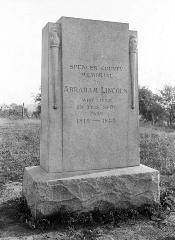 Abraham Lincoln. Spencer County Marker of Lincoln's Home