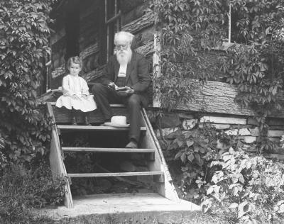 John Burroughs and Grandchild at Slabsides, near West Park, N.Y.