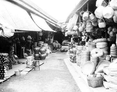 Philippine Islands.  Luzon.  Manila.  Market:  Baskets and Pottery