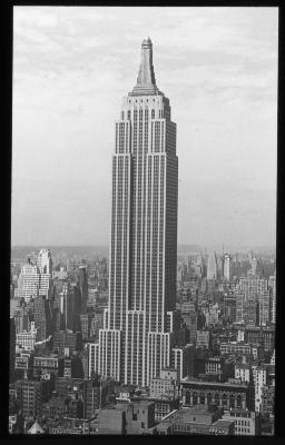 New York City. Empire State Building, View Northwest over Other Buildings to Hudson River