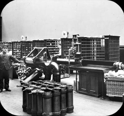 N.Y. Brooklyn. Post Office. Pneumatic Mail Tube Apparatus.