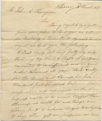 Letter to John A. Thomson from James Rodgers and Moses [Kinyon]