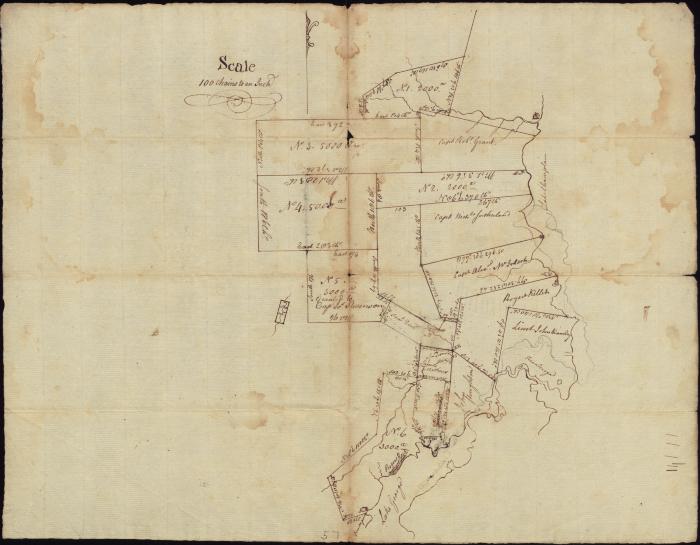 Map of [ill] Tract of Land on West Side of Lake Champlain between Crown Point & Ticonderoga