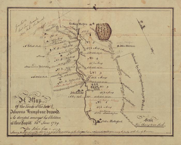 A Map of the lands of the late Johannis Trumpbour deceased