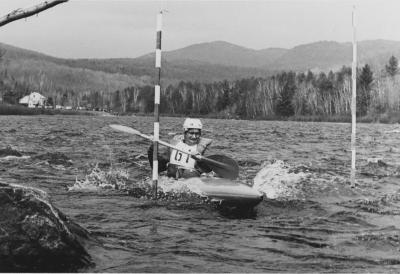 Kayaker in Hudson River White Water Derby