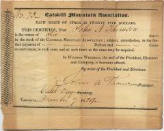 Catskill Mountain Association stock certificate