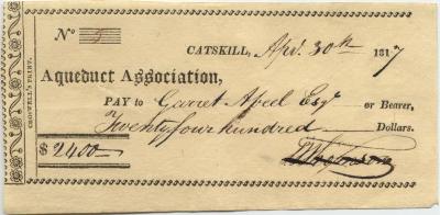 Promissory note; Aqueduct Association to Garret Abeel, Esq.