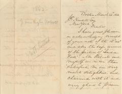 Letter to John Frederick Kensett from J. Huntington Wolcott