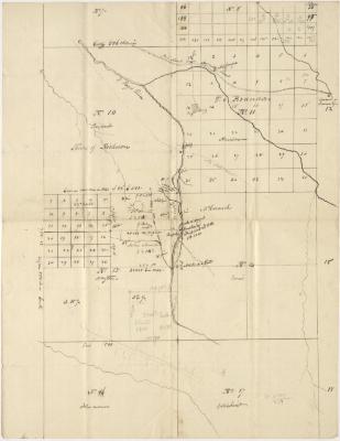 A Map of Land in Franklin Co. including Lots no. 7, 8, 10, 11, 13, 14, 16, and 17 near Dicki[n]son and Brandon