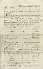 Letter from Wynkoop Kierstead to John Kiersted Jr. containing account summaries for tannery