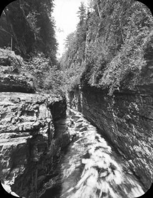 Au Sable [sic] Chasm, Upper Flume, down from Post Office